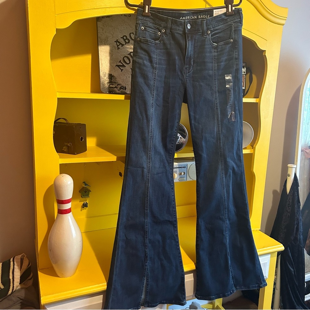 American Eagle Festival Flare Dark Denim Jeans